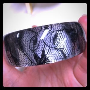 🔥 Black lace artistic bangle large bracelet
